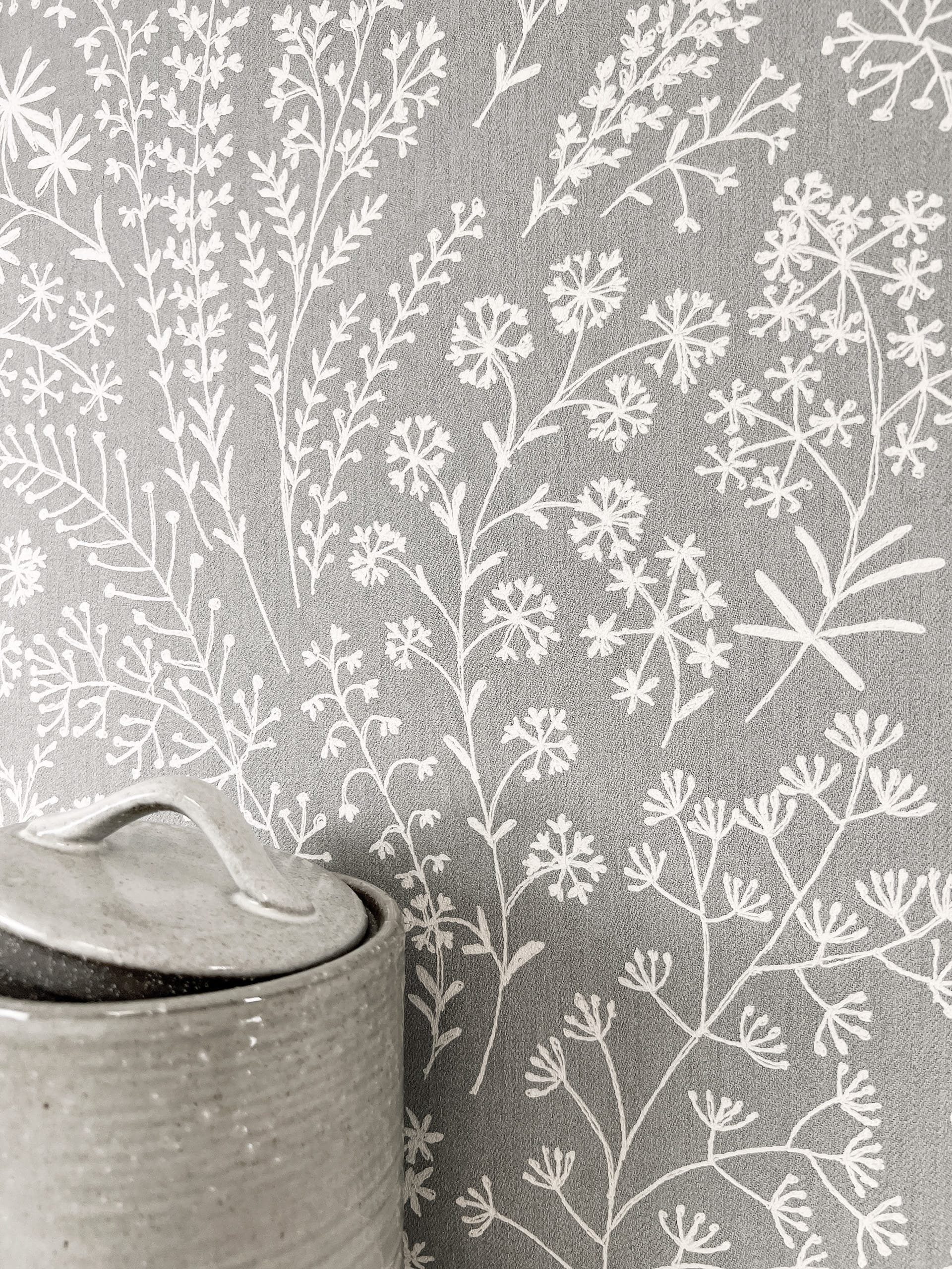 Newroom Vliestapete, Grau Tapete Floral Blumen günstig online kaufen