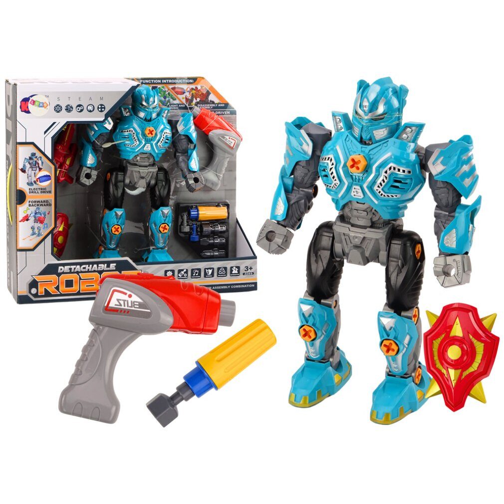 LEAN TOYS Spiel Robot Do Skr?cania Bro? Wiertarka ?rubokr?t ?wiat?a D?wi?k Turkusowy