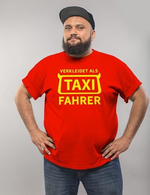 MoonWorks Print-Shirt Herren T-Shirt Fasching Karneval Verkleidung Taxifahrer Faschingskostü mit Print
