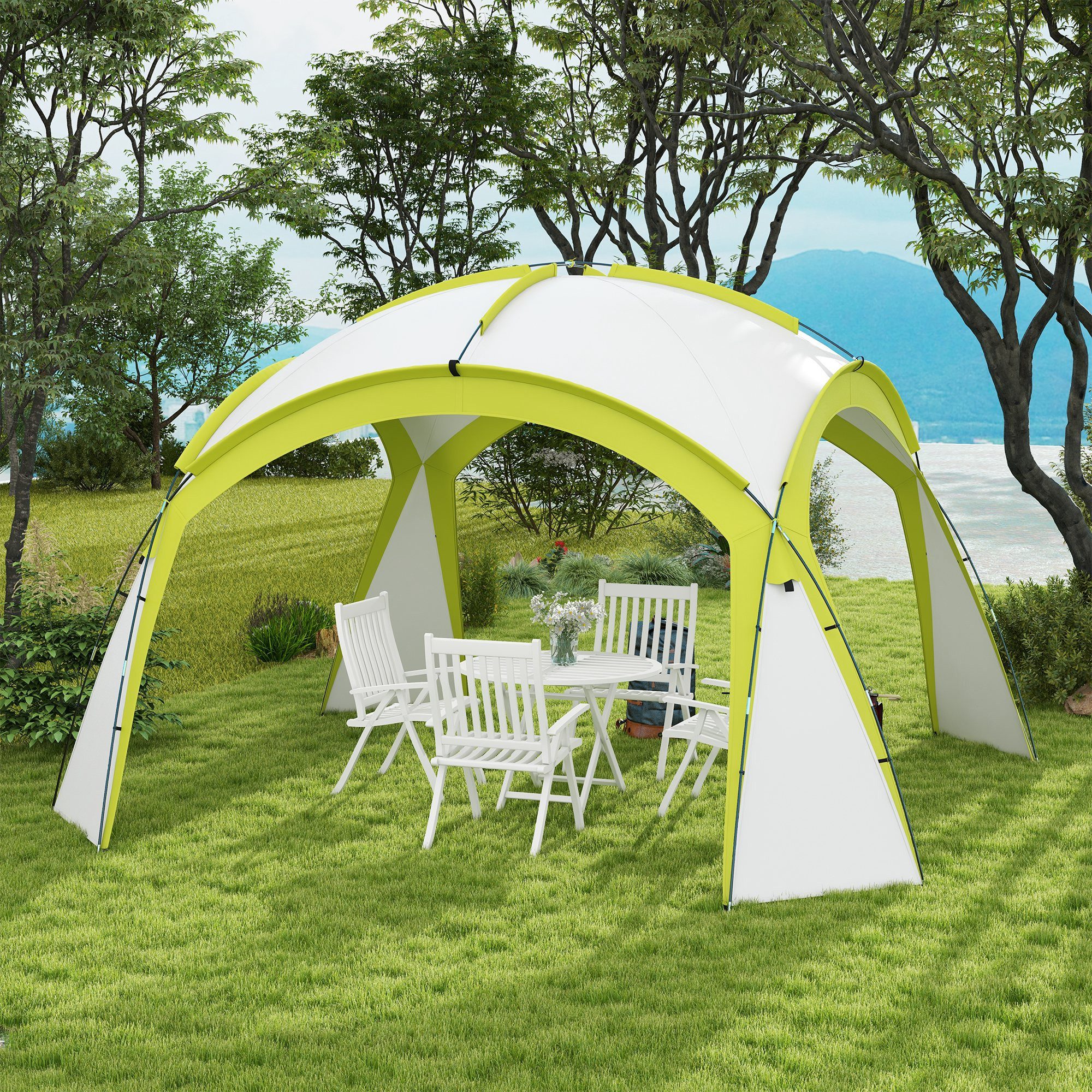 Outsunny Camping Zelt 3-4 Personen Zelt Familienzelt Kuppelzelt