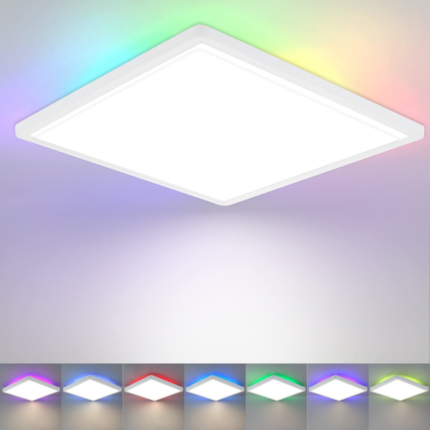 Nettlife LED Panel Dimmbar mit Backlight, cm steuern integriert, ‎RGB für Küche Neutralweiß x 2.5 40W, LED Kaltweiß, 29.5 RGB/Smart-APP x fest 29.5 Schlafzimmer Wohnzimmer, Warmweiß Fernbedienung