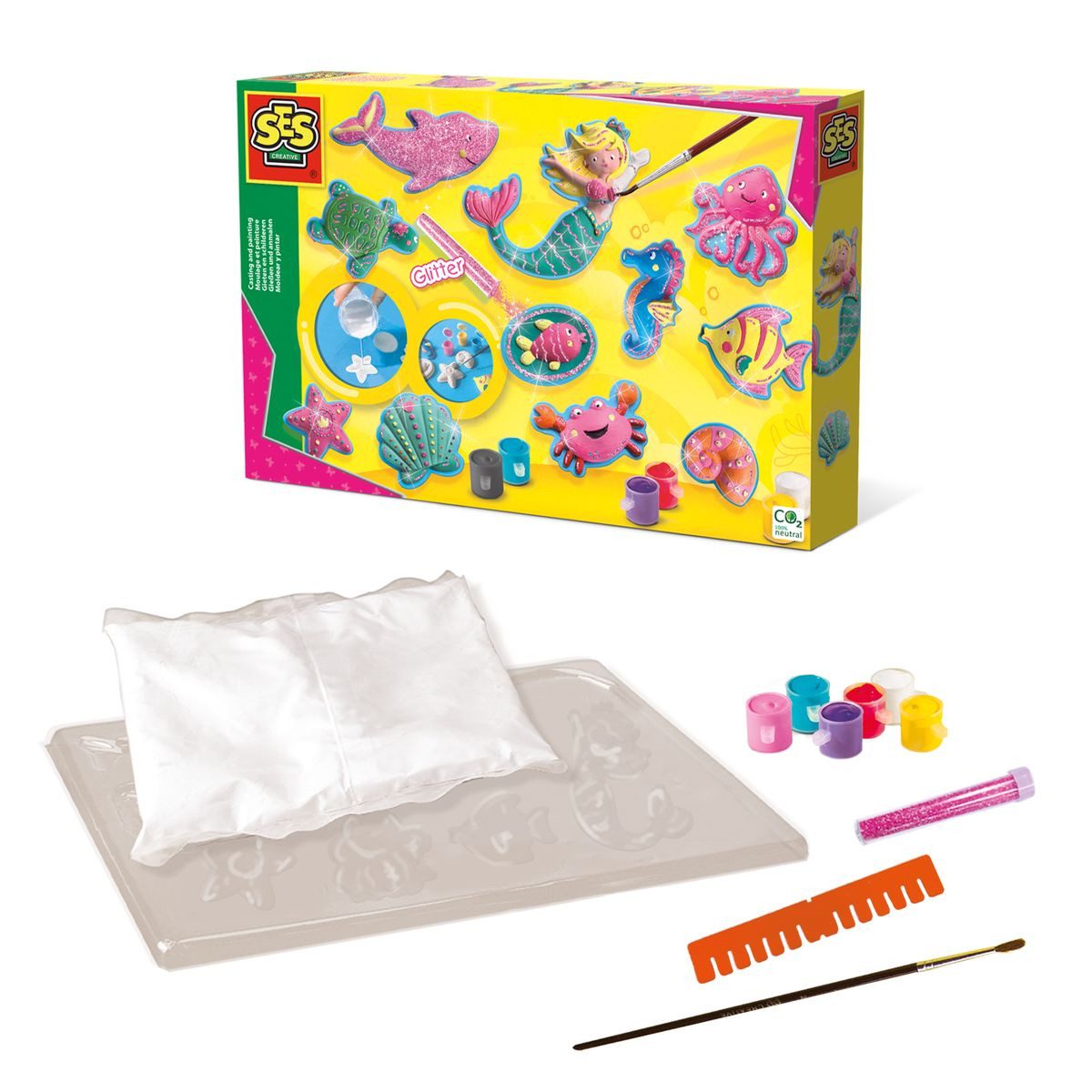 SES Creative Kreativset SES CREATIVE Gips- und Malset Gießen und Anmalen Meerestiere