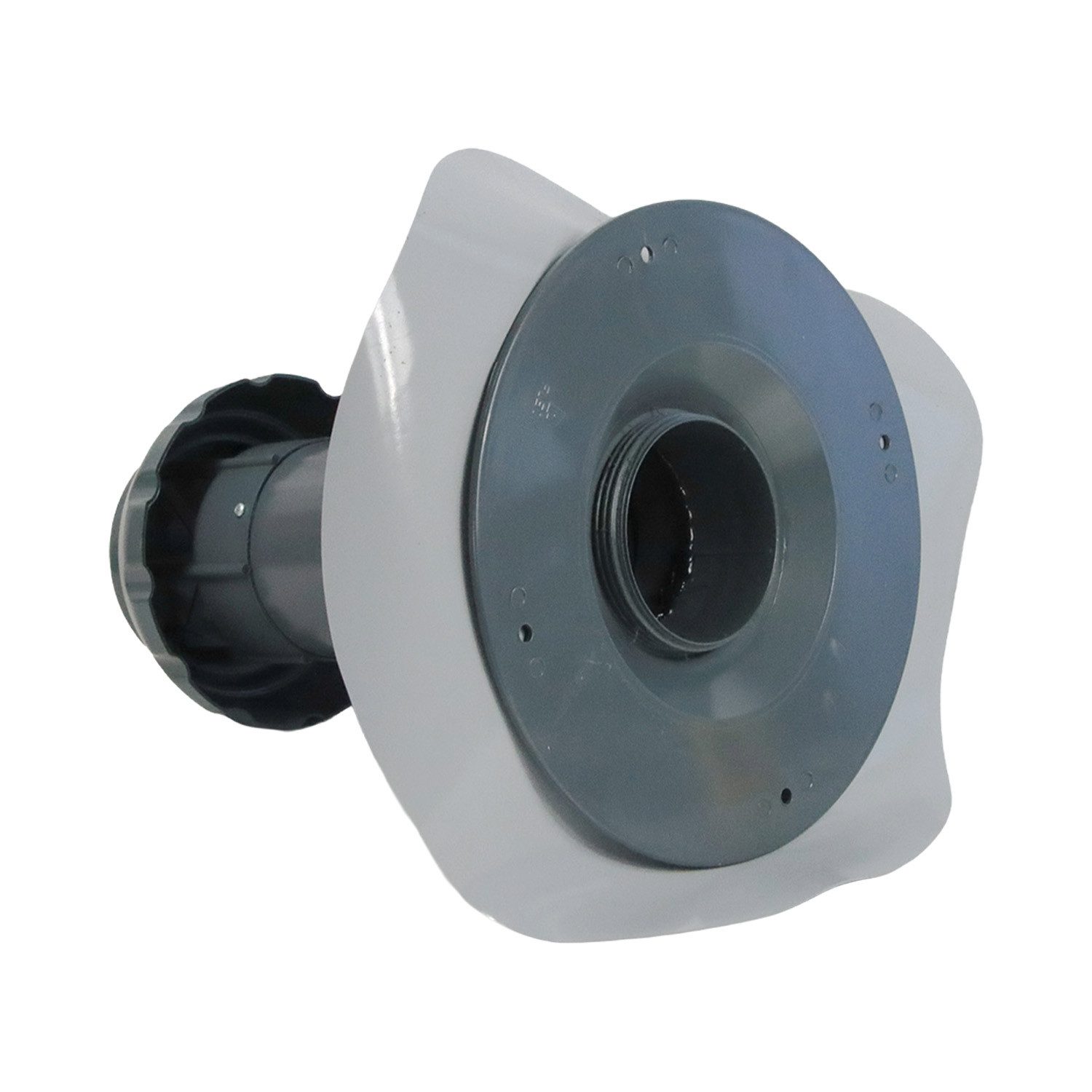 FLECK Dachdurchführung Flachdachlüfter mit 4 in 1 Funktion inkl. Tectofin R grau, Spezial-Hart-PVC