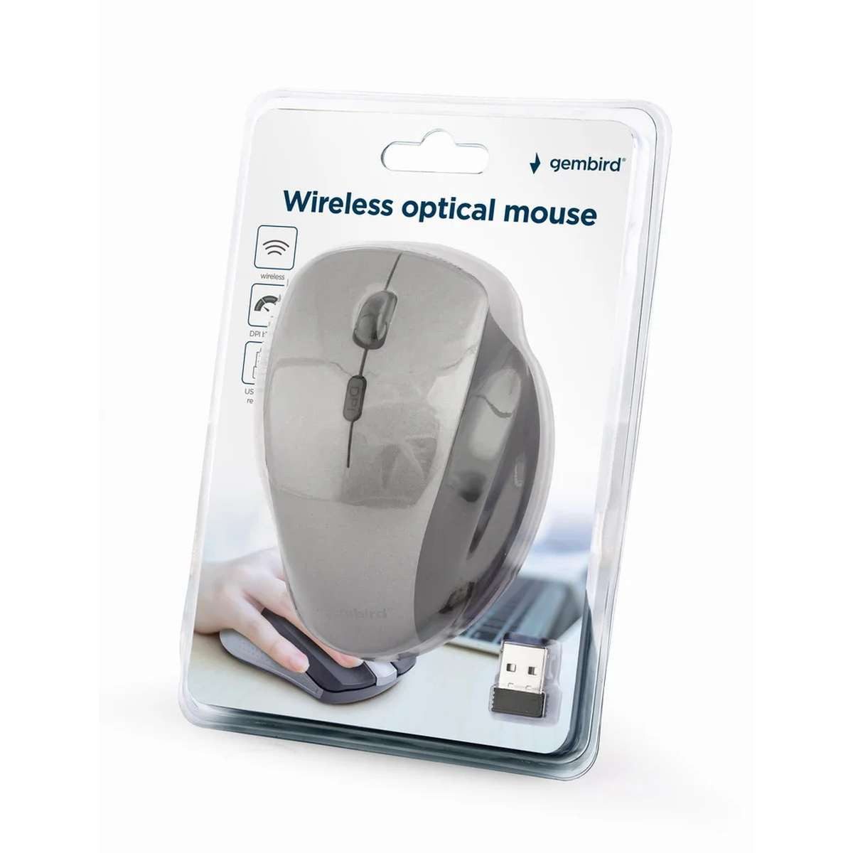 Gembird Gembird MUSW-6B-02-BG Maus Büro rechts RF Wireless Optisch 1600 DPI Maus