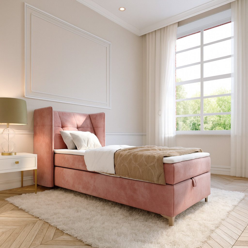 AN FURNITURE STORE Boxbett LOTOS mit Bettkasten, Matratze & Topper hoher Schlafkomfort, Boxspringbett inkl. Bettkasten und Topper