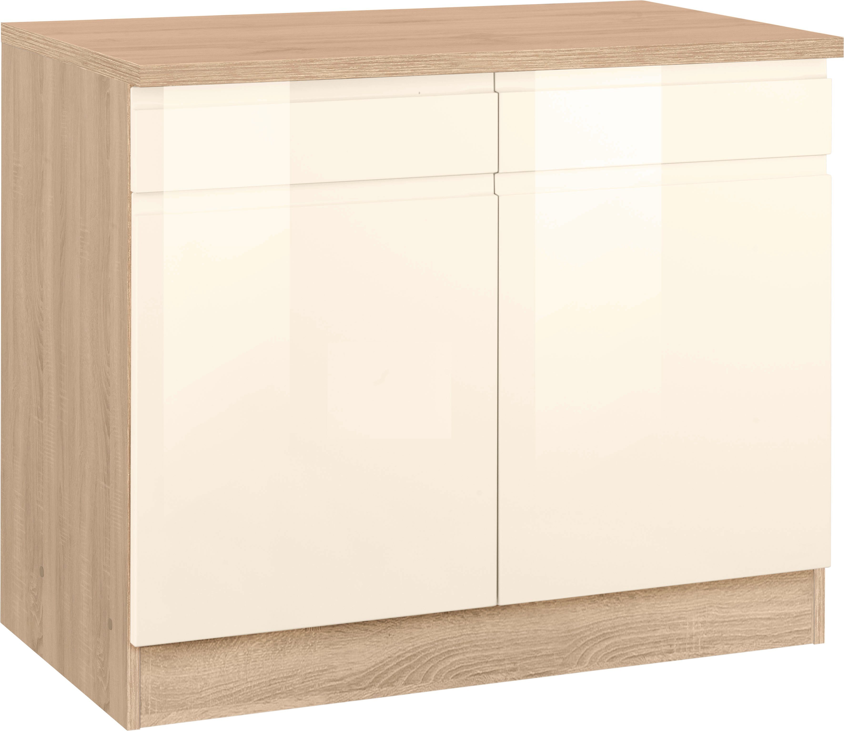 KOCHSTATION Unterschrank KS-Virginia 100 cm breit, mit 2 Türen und 2 Schubkästen