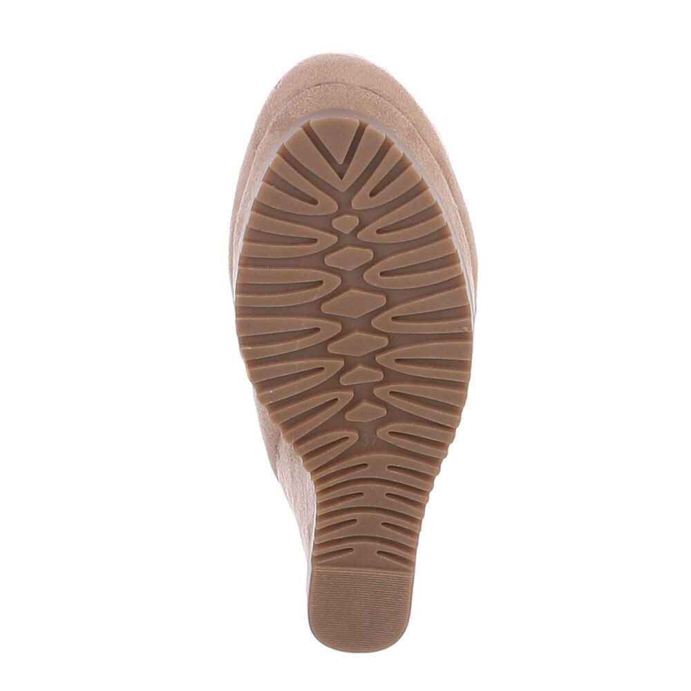 Ital-Design Damen Freizeit Plateaustiefel (87108834) Keilabsatz/Wedge High-Heel Stiefel in Hellbraun