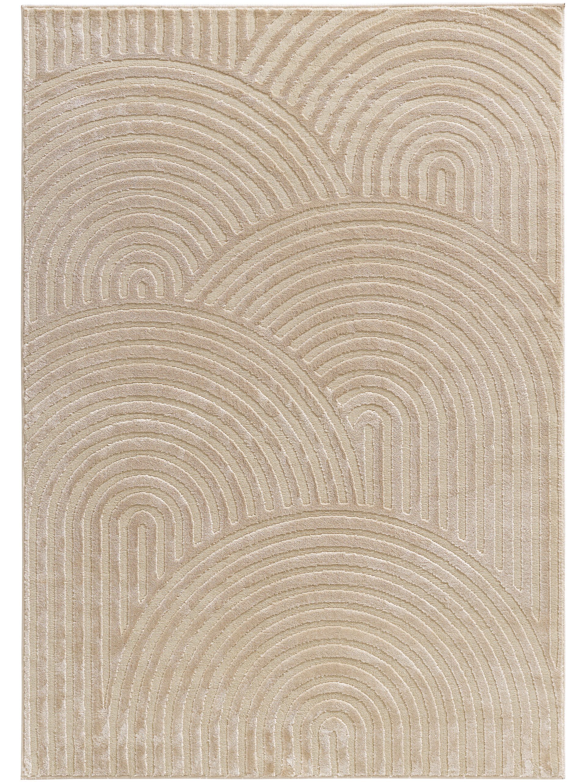 Sehrazat Teppich Rio 1500, auch als Läufer, rechteckig, Höhe: 7 mm, Kurzflor, grafisches Hoch Tief Muster, Wohnzimmer