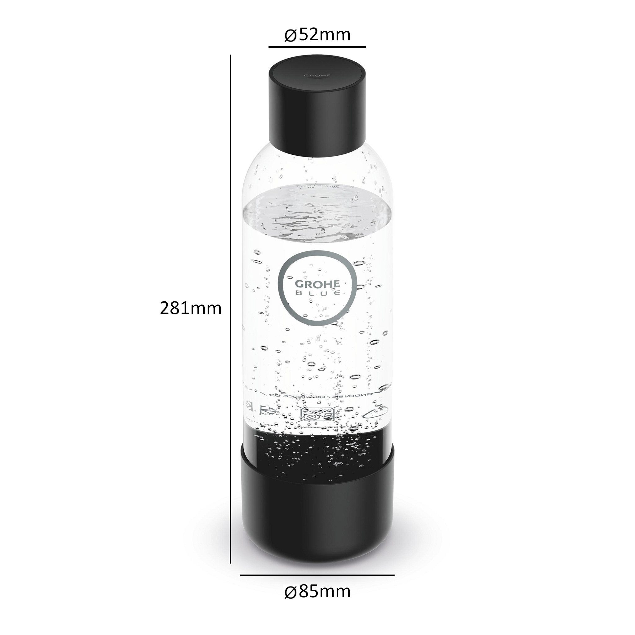 Grohe Wassersprudler Blue Fizz Ersatz-Wasserflasche, schwarz (41250K00) – Bild 4 von 5