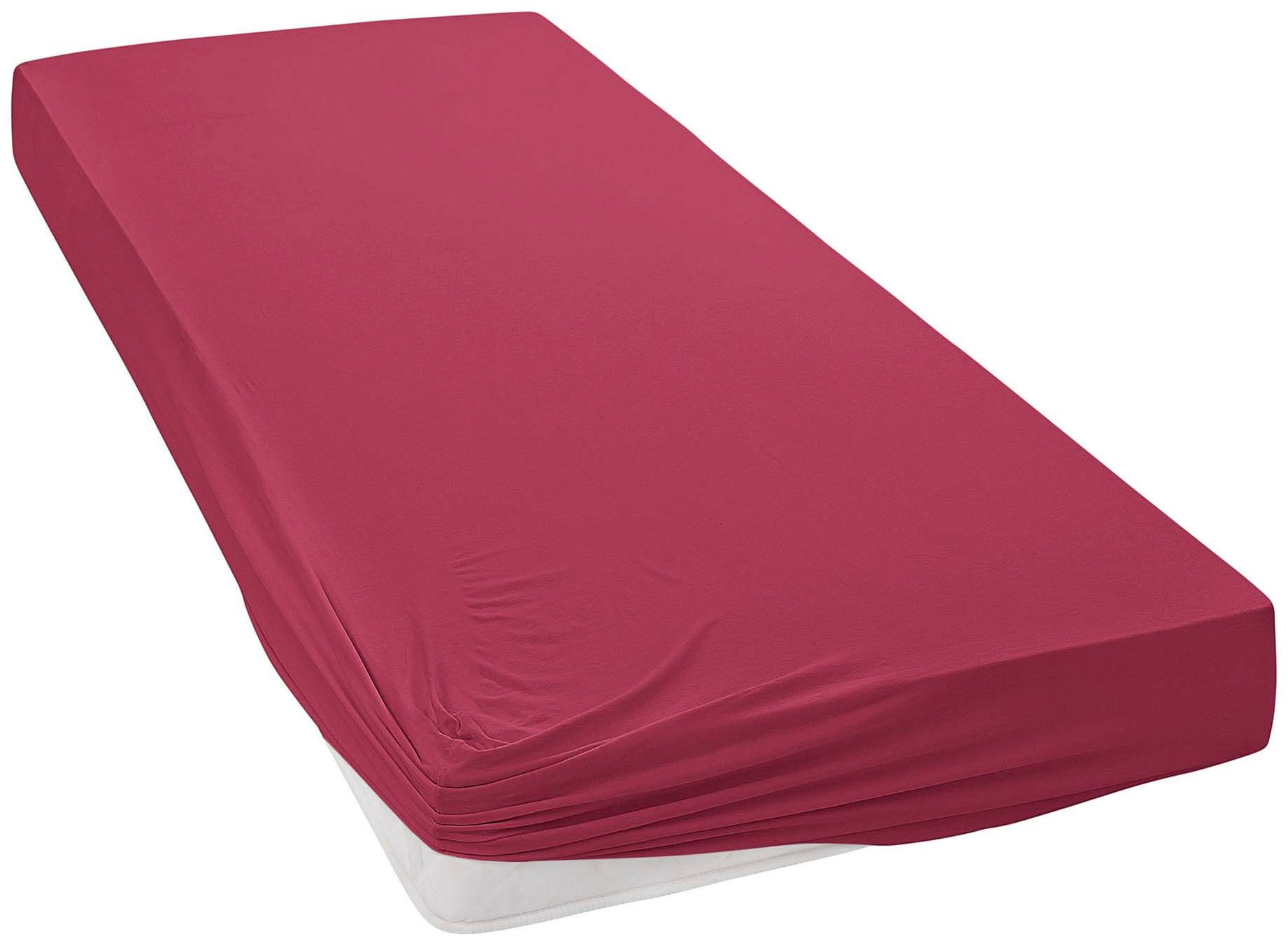 Janine Spannbettlaken MAKO-FEINJERSEY 5007, Mako-Jersey, Gummizug: rundum, (1 Stück), aus 100% Baumwolle, für Matratzen bis 26 cm Höhe