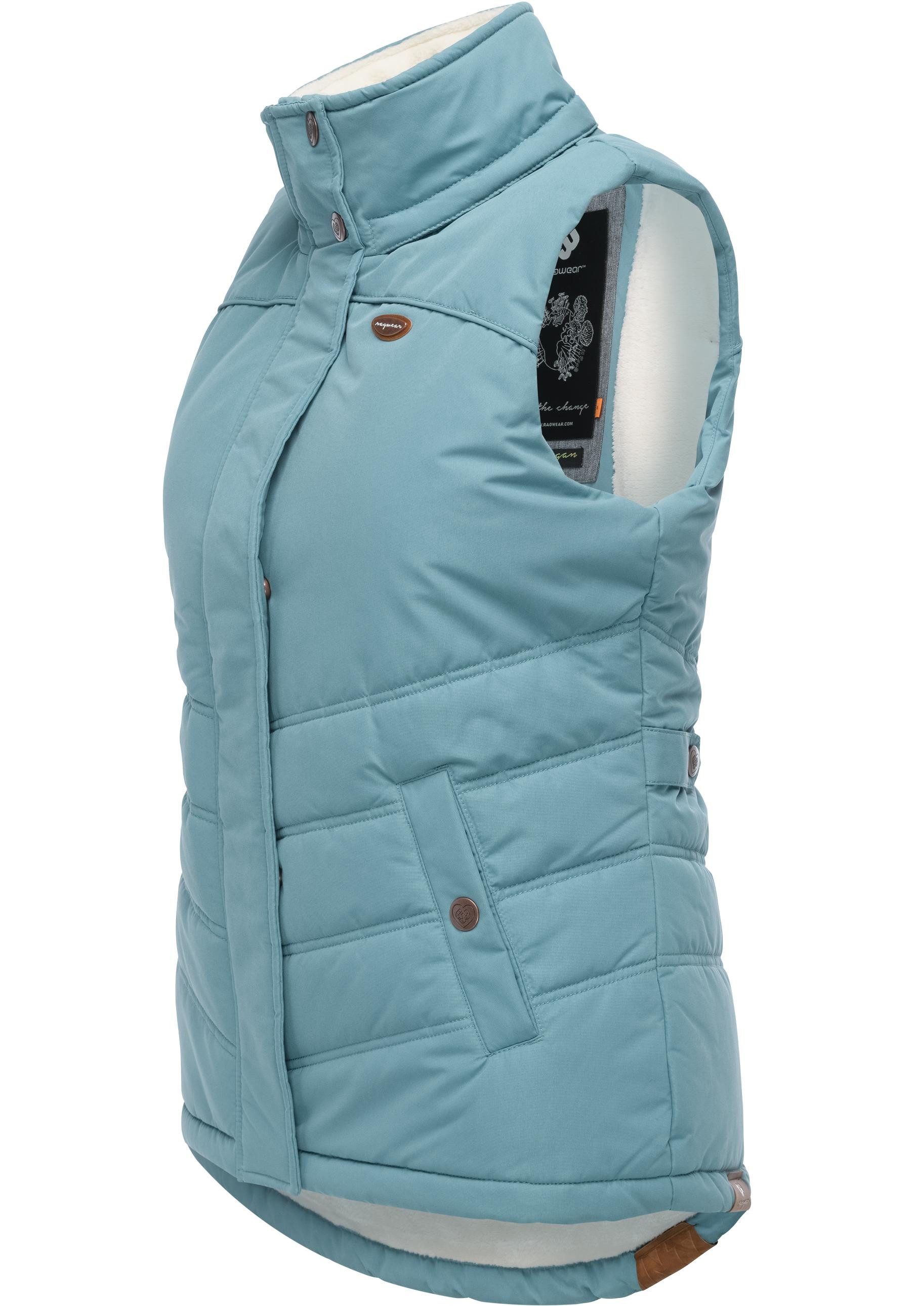 Ragwear Steppweste Hesty Wasserdichte Outdoor-Weste mit abnehmbarer Kapuze