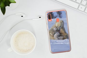 MuchoWow Handyhülle Eisbären - Schnee - Weiß, Handyhülle Samsung Galaxy A20e, Smartphone-Bumper, Print, Handy
