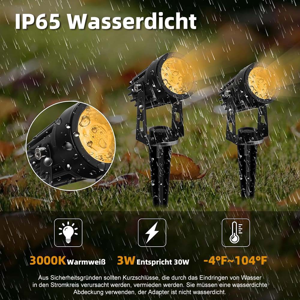 MUPOO Strahler LED Gartenstrahler,IP65 LED Gartenlampe (2-St), Plug & Shine günstig online kaufen