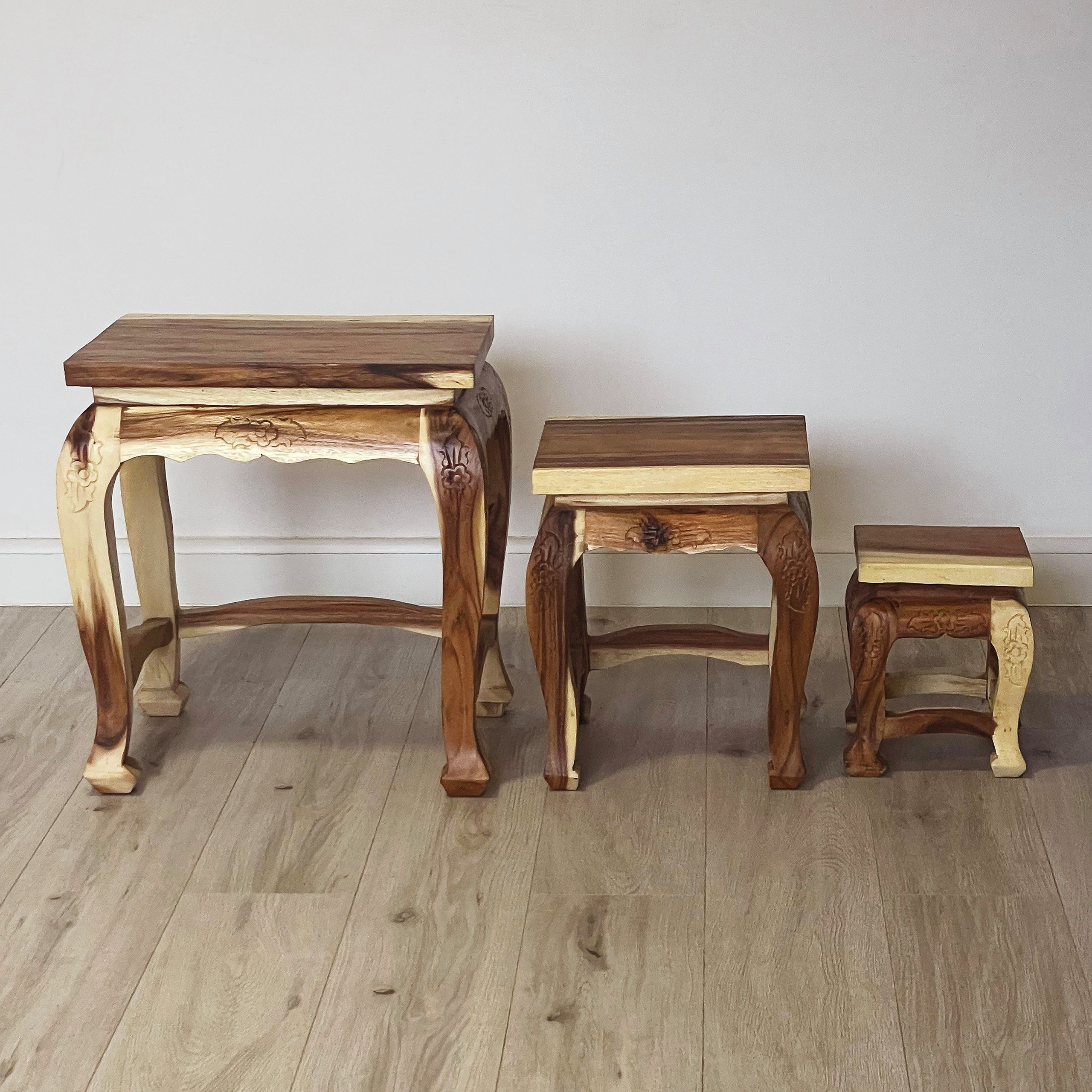 livasia Beistelltisch Couchtisch 3er Set Akazienholz, günstig online kaufen