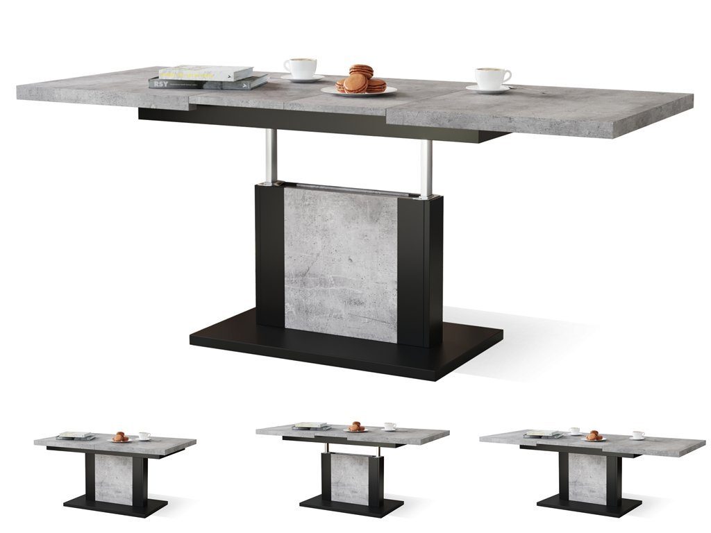 designimpex Couchtisch Design Orion stufenlos höhenverstellbar günstig online kaufen