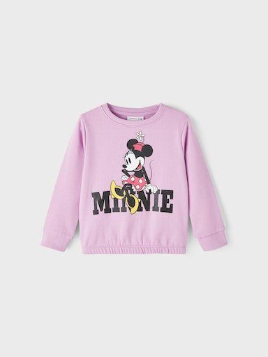 Name It Sweatshirt NMFJUF MINNIE SWEAT BRU NOOS WDI, Glitzerprint für einen  funkelnden und coolen Look