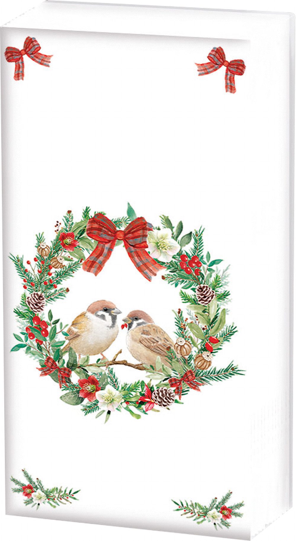 Ambiente® Papiertaschentücher Sparrows In Wreath, 21x21cm, 10 Stück