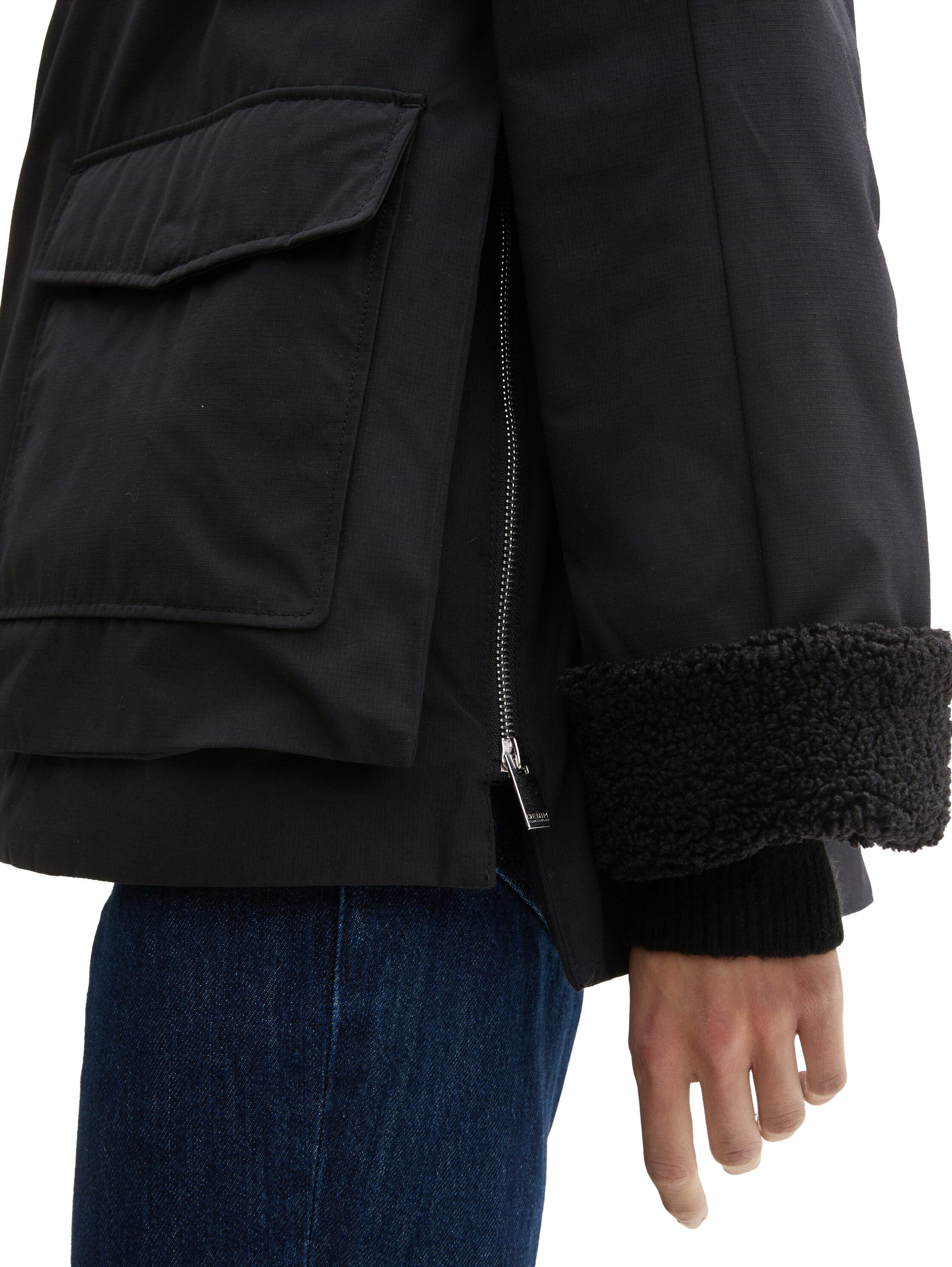 TOM TAILOR Denim Hybridjacke mit fake Teddy Fell