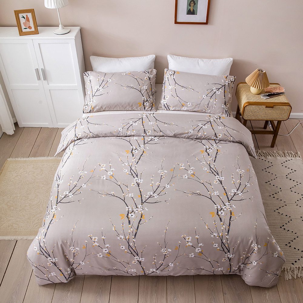 TUWENA Bettwäsche Bettwäsche, Blumenmuster Bettwäsche aus Microfaser, mit Kissenbezug