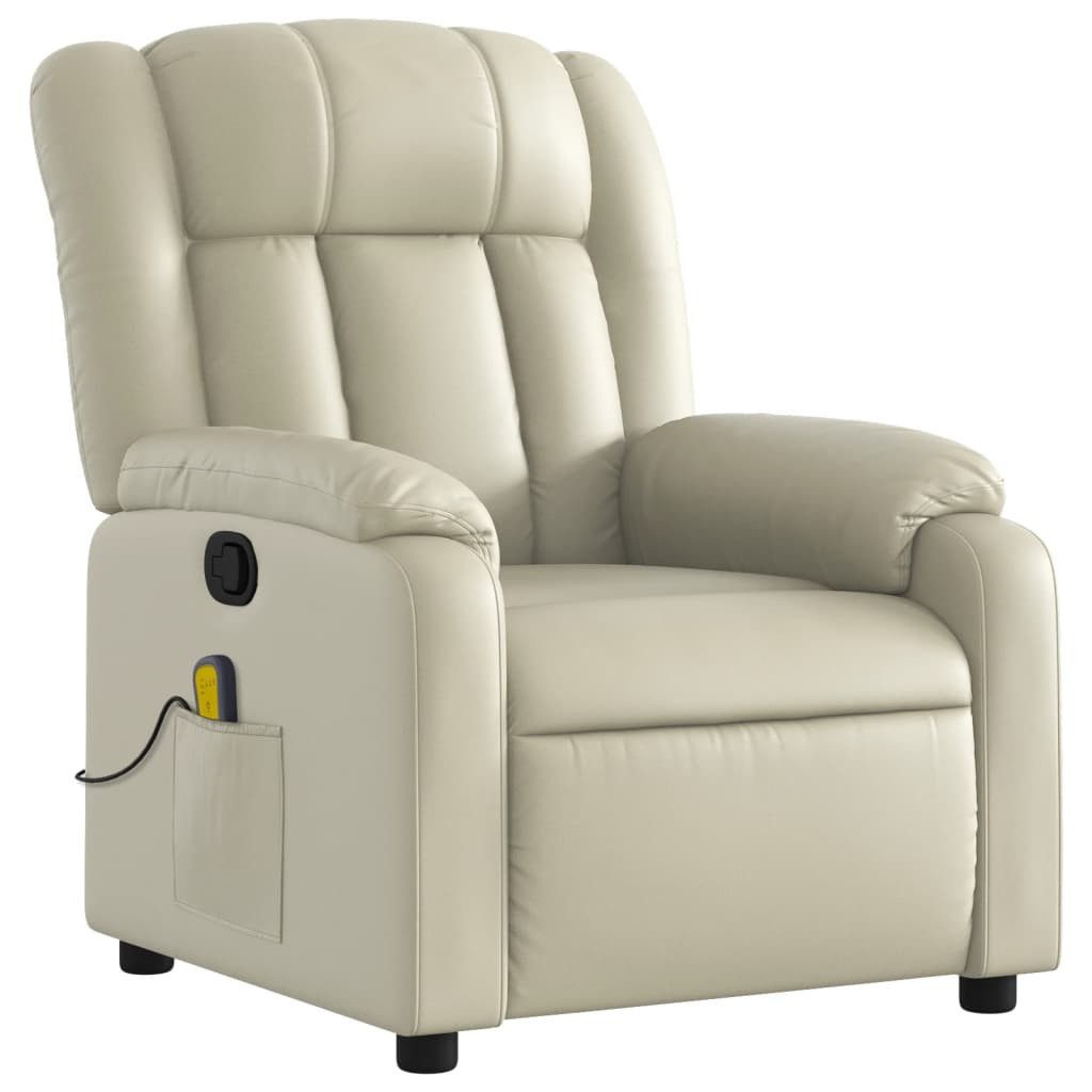 vidaXL Sessel Massagesessel Creme Kunstleder (1-St) günstig online kaufen