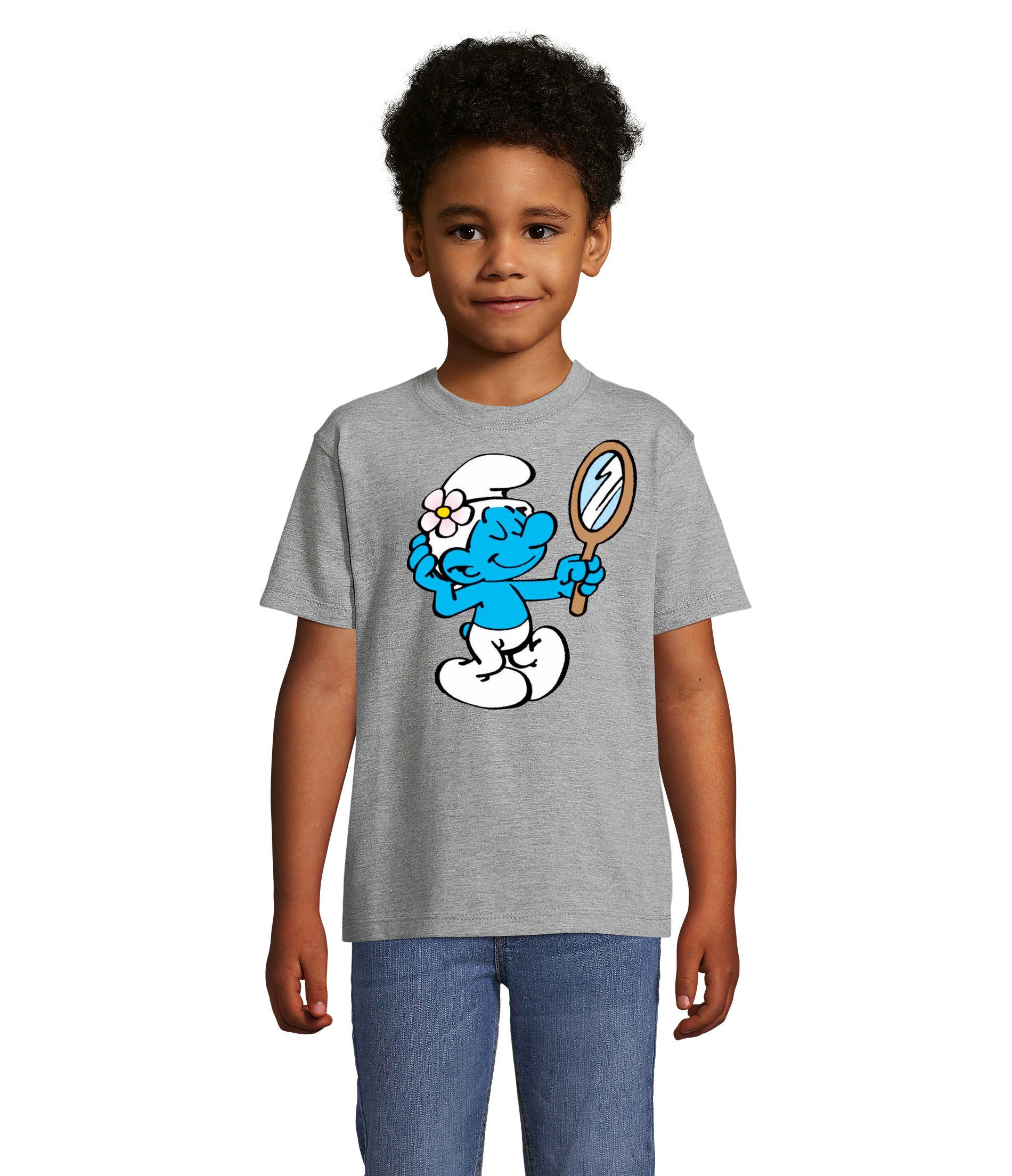 T-Shirt Beauty Schlumpf Kinder Shirt Spiegelmotiv Baumwolle Jersey Komfort