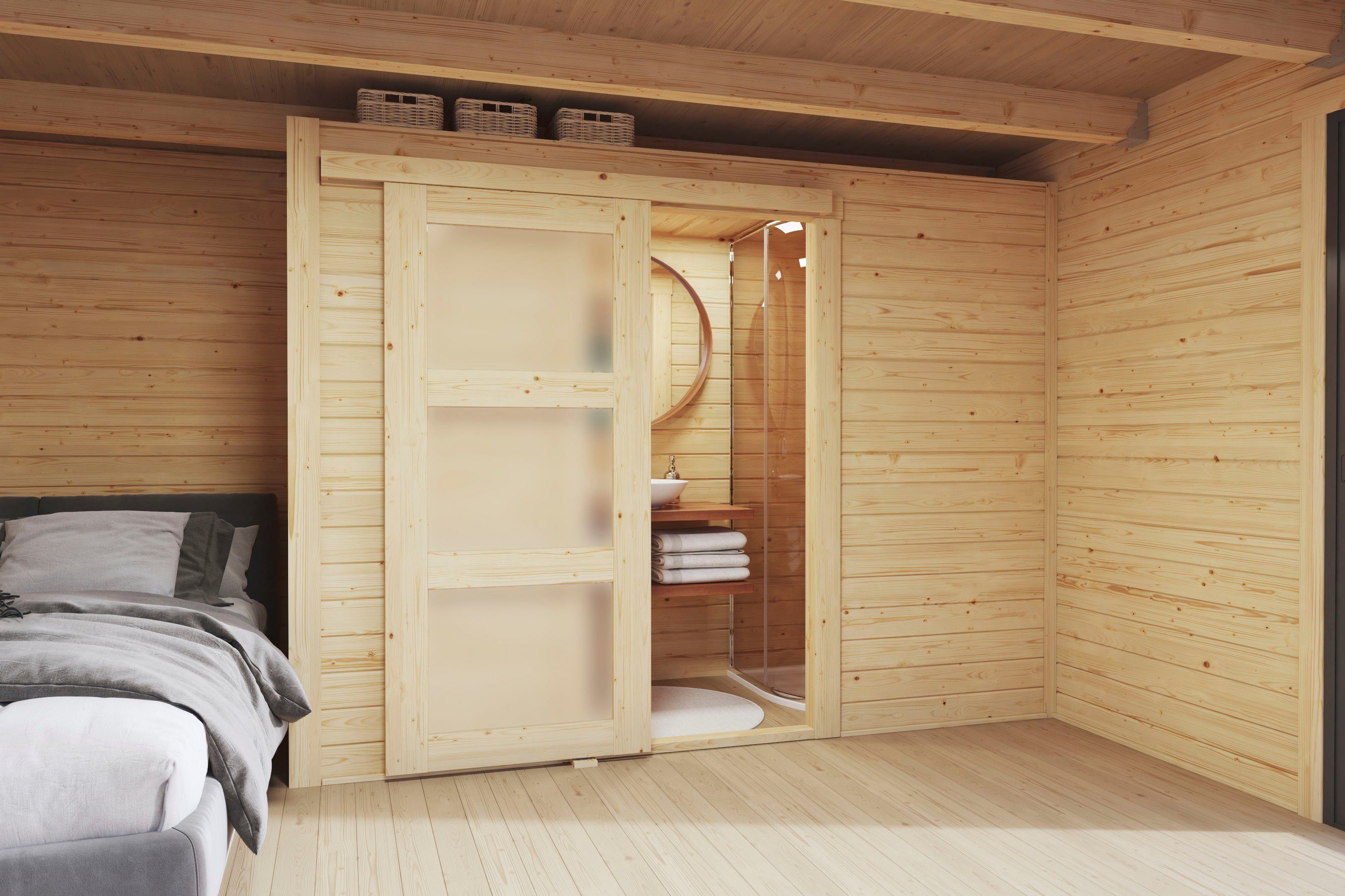 LASITA MAJA Gartenhaus Zubehör für DOMEO, BxT: 250x95 cm, (Set, Innenraum Set, inkl. Fussbodenbretter zum verlegen), bestehend aus 2 Innenwänden