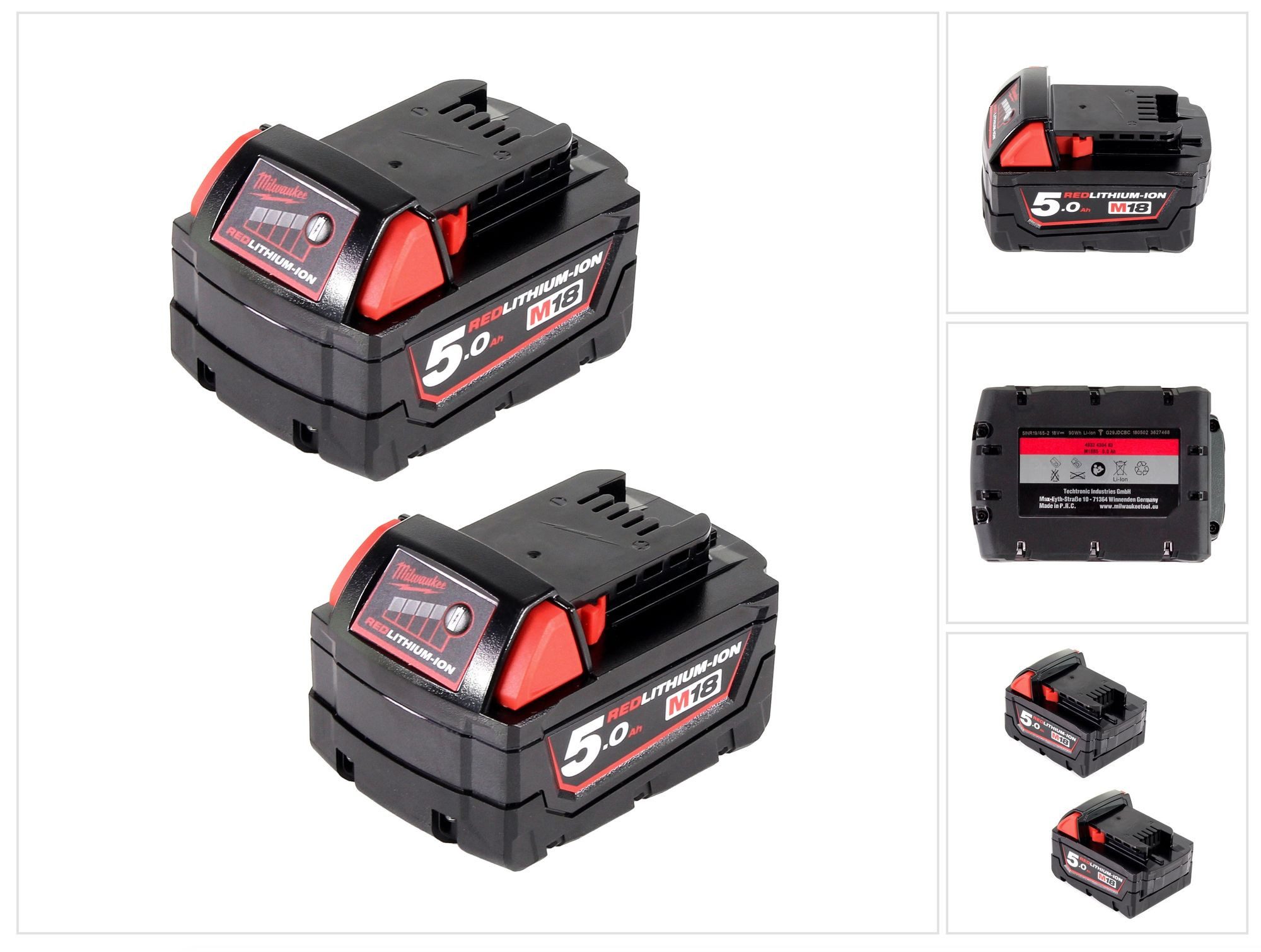 Milwaukee Akku Starter 18V Set mit 2x M18 B5 Akku 18V 5,0Ah Akkupacks