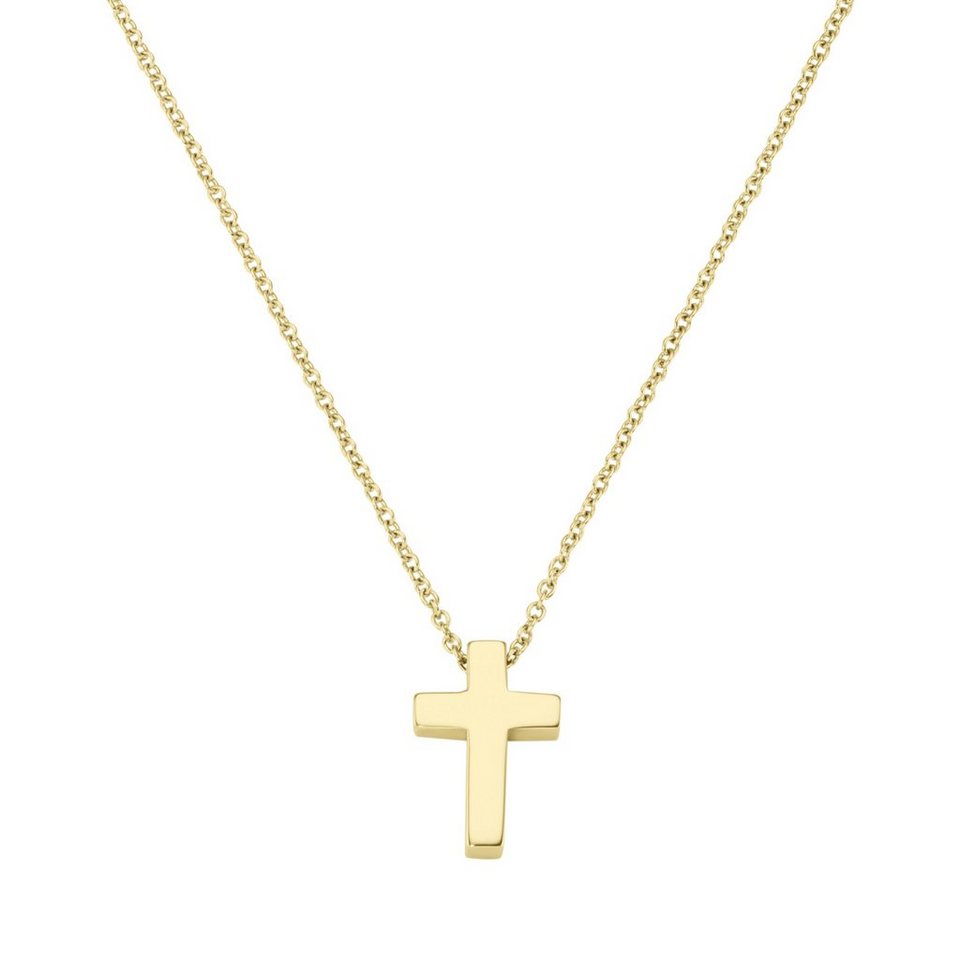 Luigi Merano Goldkette mit einem kleinen Kreuz, Gold 375