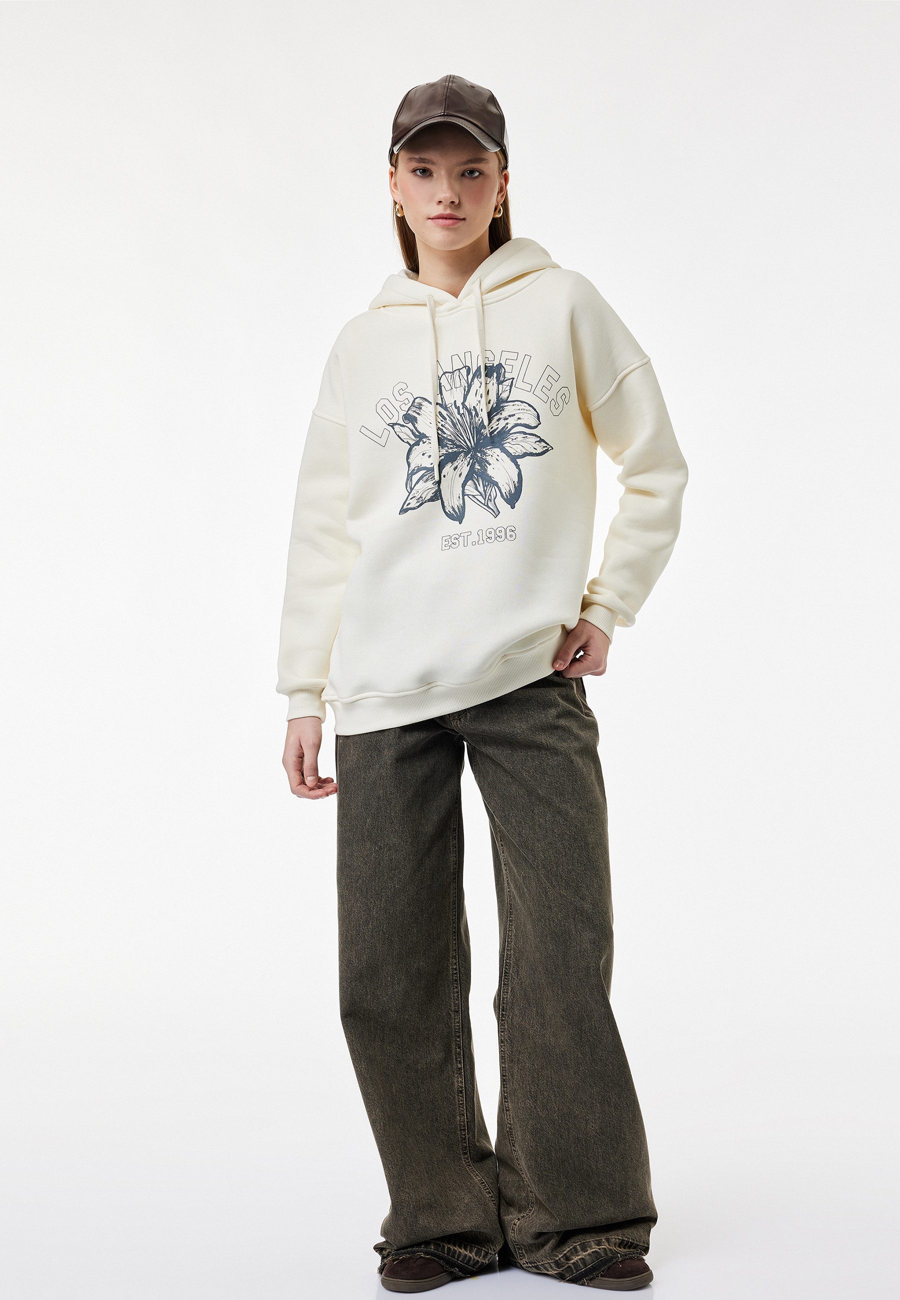 Koton Sweatshirt Kapuzenkragen Mit Aufdruck Kapuzensweatshirt
