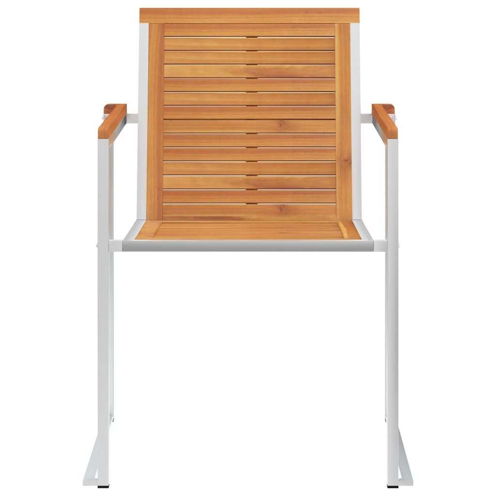 vidaXL Gartenstuhl, Outdoor Stühle 2 Stk. Massivholz Akazie und Edelstahl