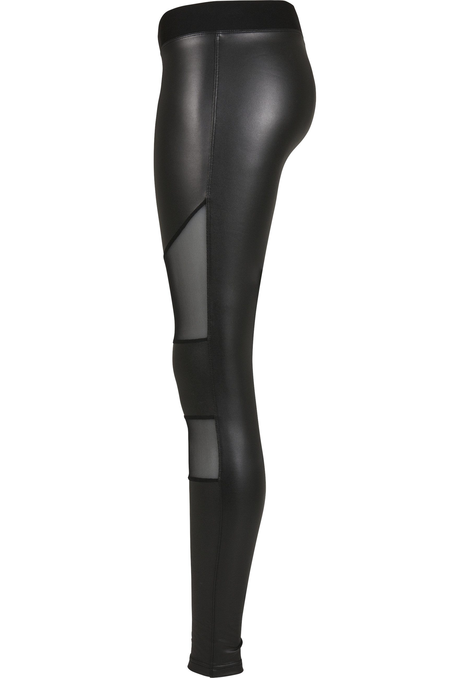 URBAN CLASSICS Leggings Urban Classics Damen Ladies Tech Mesh Faux Leather Leggings (1-tlg)