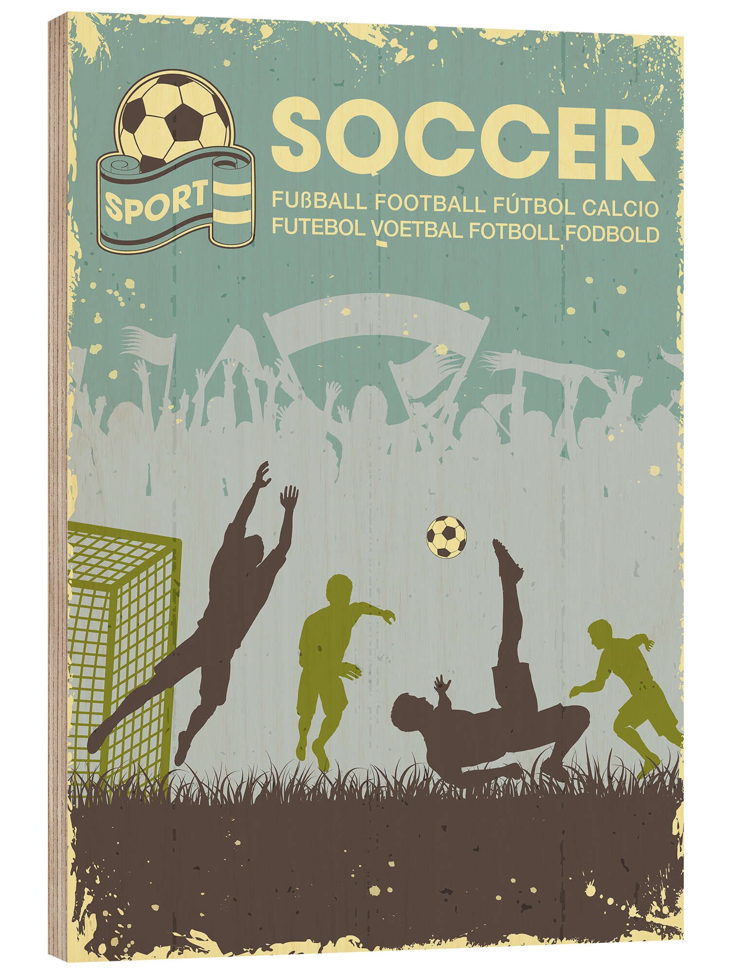 Posterlounge Holzbild TAlex, Fußball, Kinderzimmer Illustration