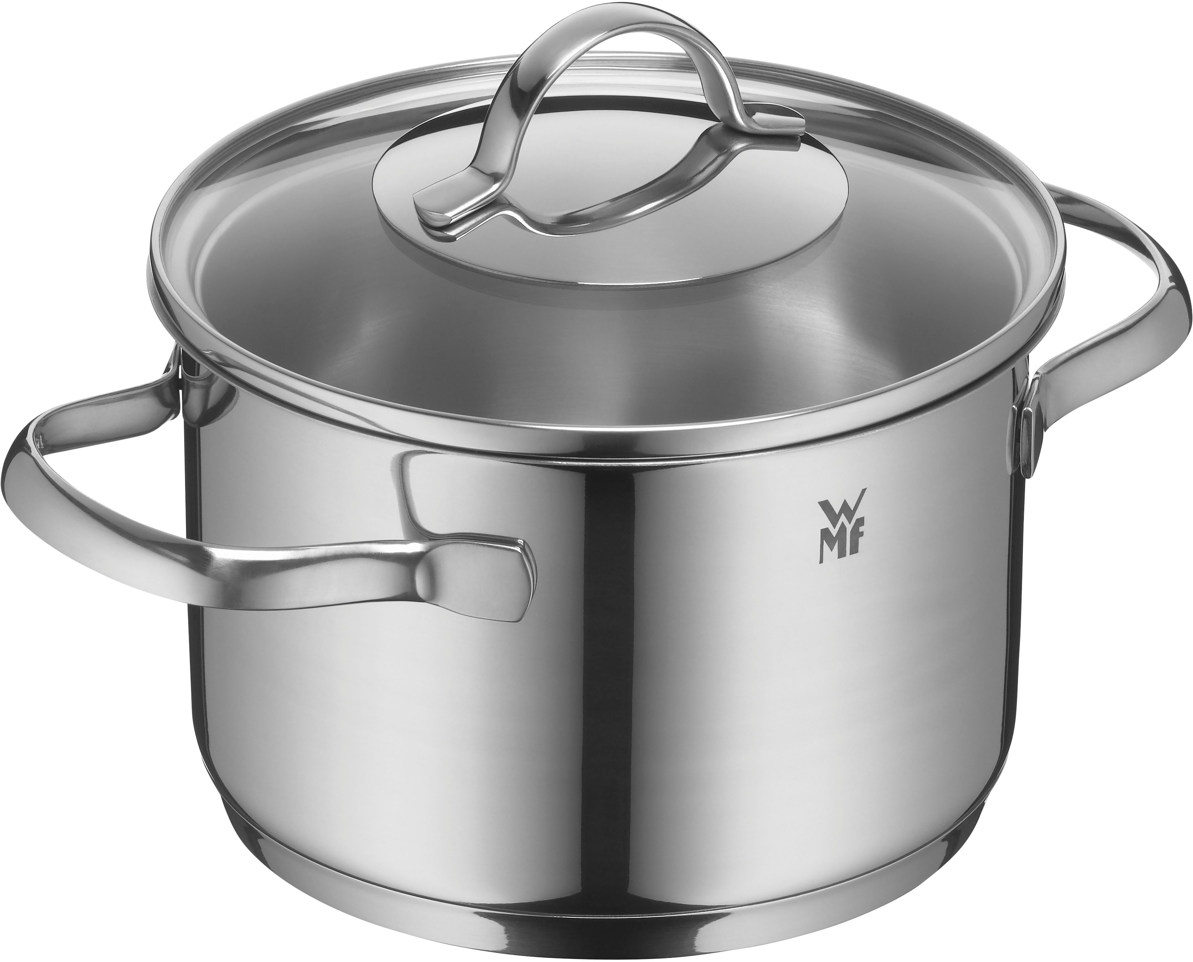 WMF Fleischtopf Provence Plus, Kochtopf groß mit Glasdeckel, Suppentopf Induktion, Cromargan® Edelstahl Rostfrei 18/10, für alle Herdarten geeignet, unbeschichtet, spülmaschinengeeignet