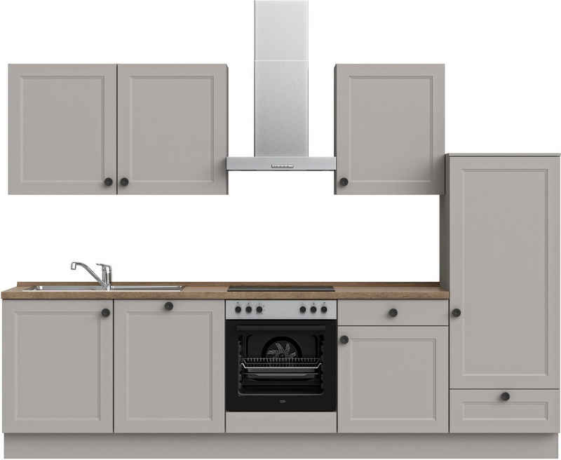 nobilia® Küchenzeile "Cascada basic", vormontiert, Ausrichtung wählbar, Breite 300 cm, mit E-Geräten