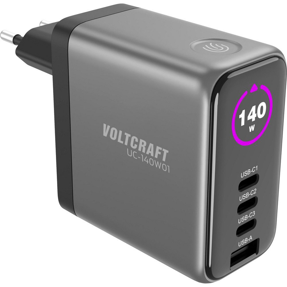 VOLTCRAFT VOLTCRAFT UC-140W01 USB Ladegerät 140 W 1x USB-A, 3x USB-C® USB PD Sch USB-Ladegerät (UC-140W01)