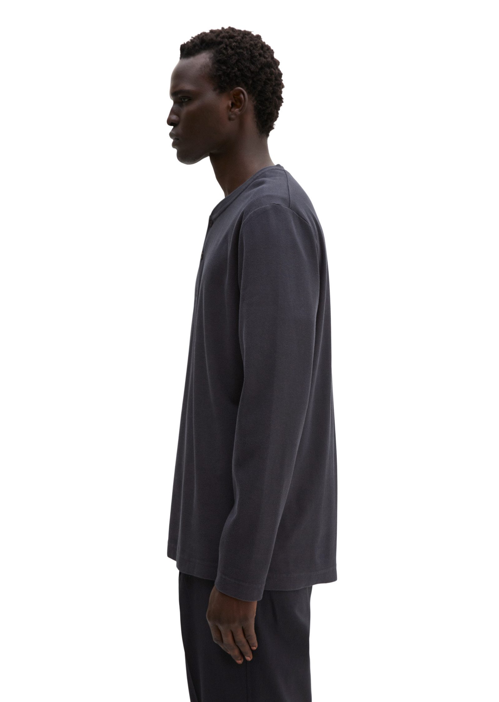 Marc O'Polo Langarmshirt aus geripptem Interlock-Jersey günstig online kaufen