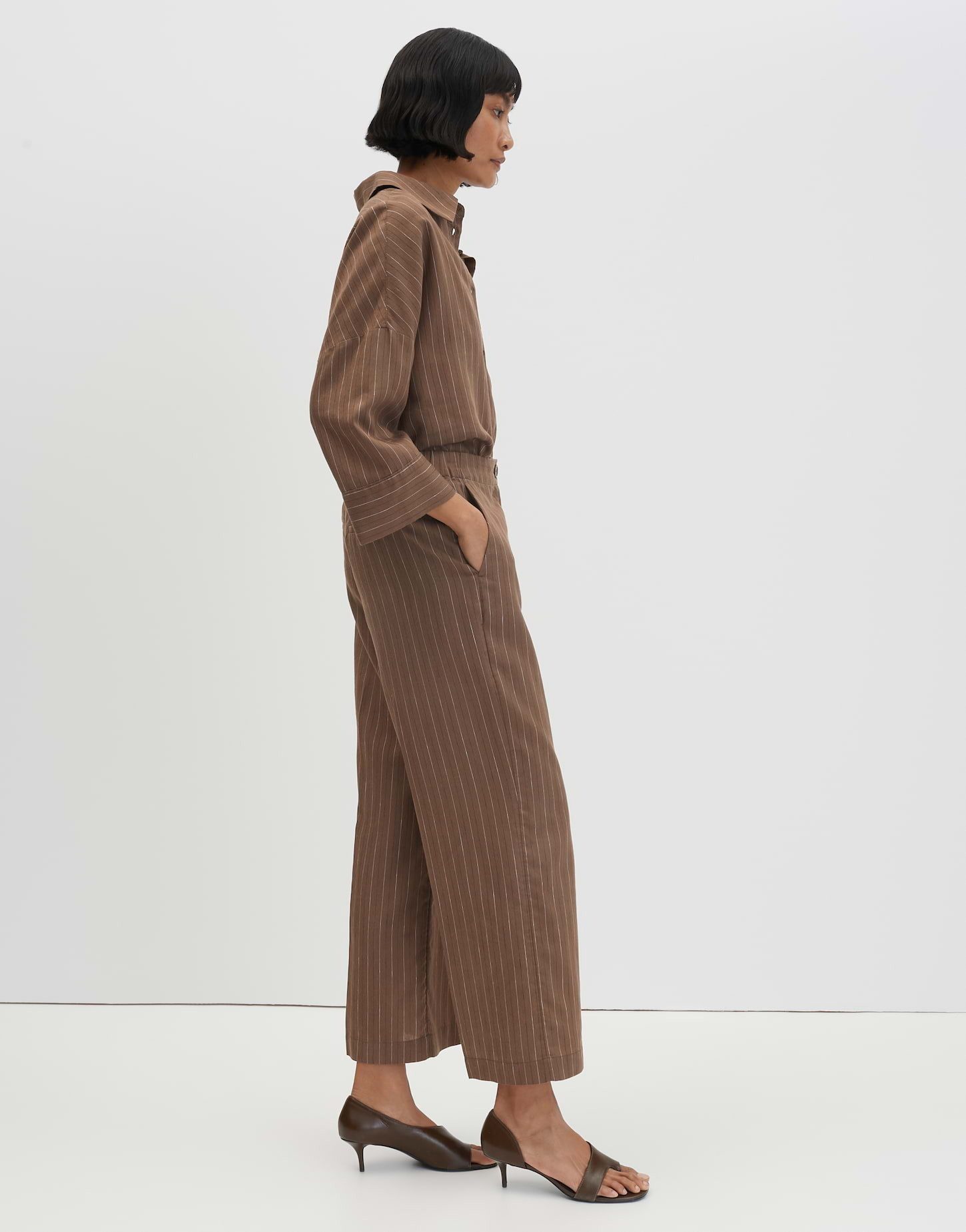 someday Culotte Celino cropped stripe mit Nadelstreifen Leicht strukturierter Look mit feinen Streifen und Bügelfalten – Bild 5 von 5