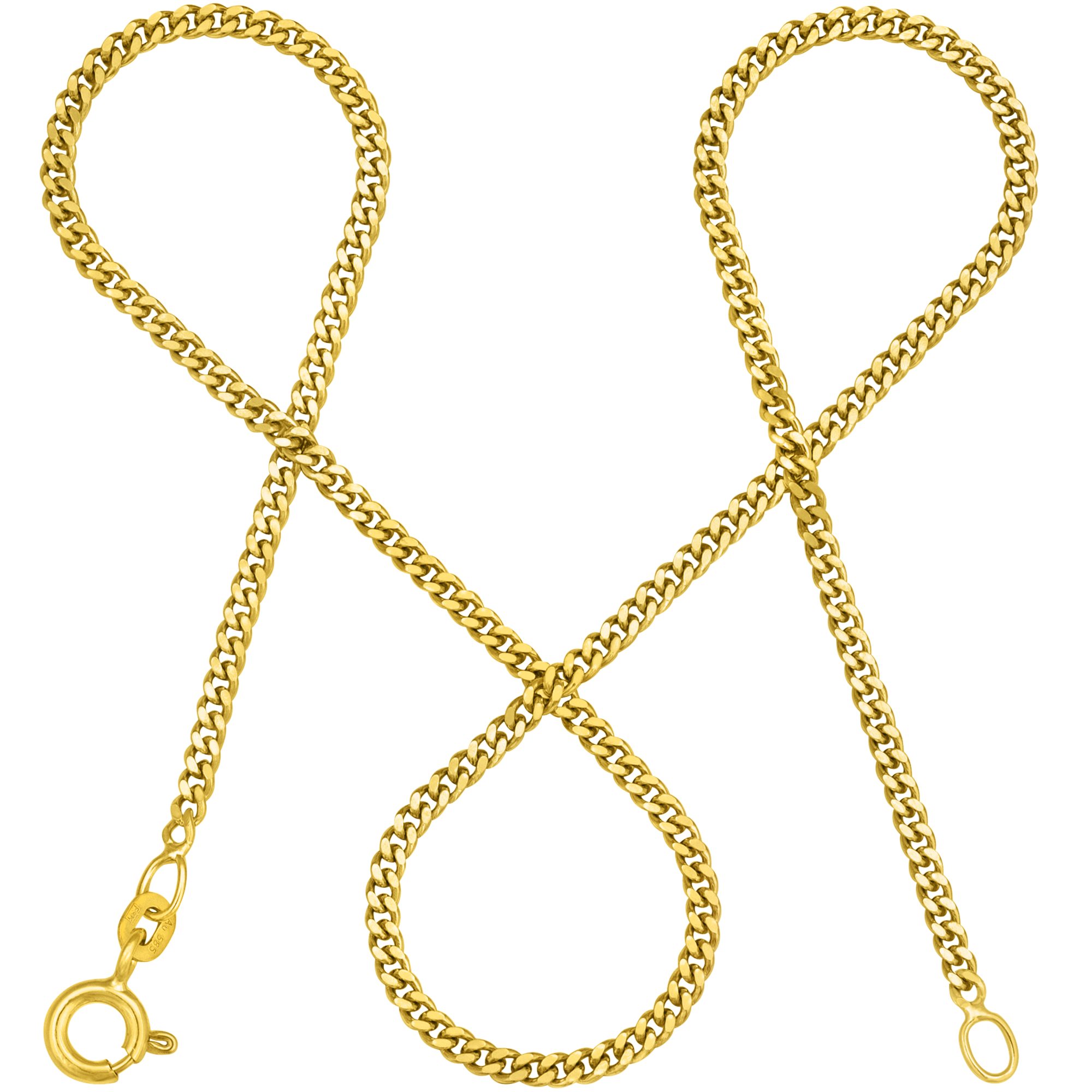 modabilé Goldkette Panzerkette SINCERE 2,1mm 585 Gold (14 Karat), Halskette Damen, Damenkette dezent, 585er Kette, Made in Germany