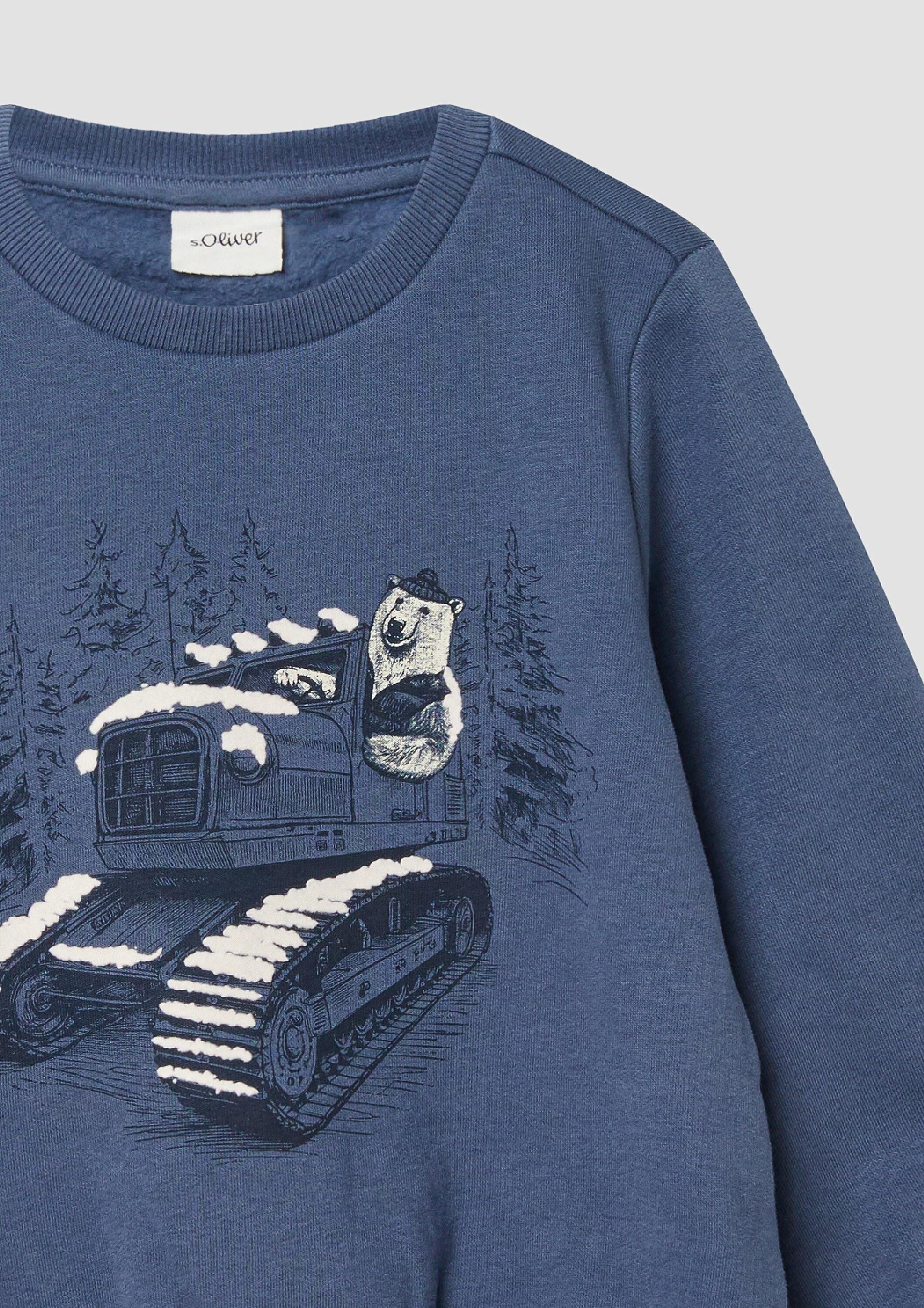 s.Oliver Sweatshirt Sweatshirt Sweatshirt mit Frontprint und kuscheliger Innenseite – Bild 4 von 4