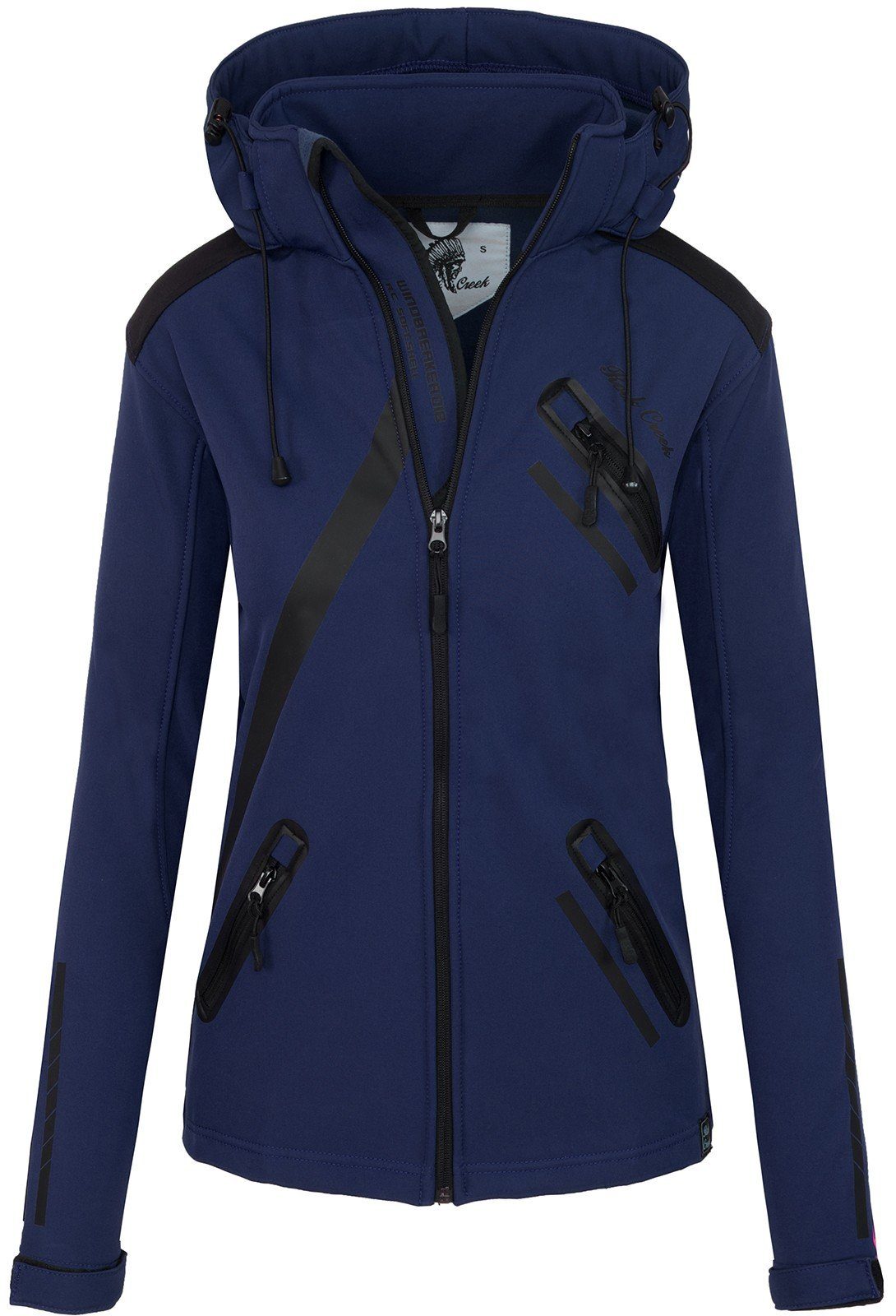 Wanderjacke Damen Rock Creek Softshelljacke D-371 Softshelljacke Navy