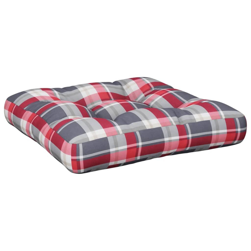 vidaXL Sitzauflage Palettenkissen Rot Kariert 58x58x10 günstig online kaufen