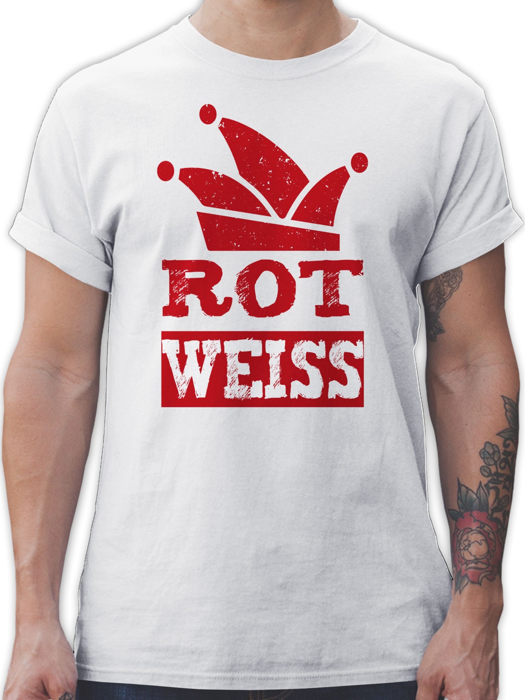 Shirtracer T-Shirt Rot Weiss Köln Karneval & Fasching 1 Weiß