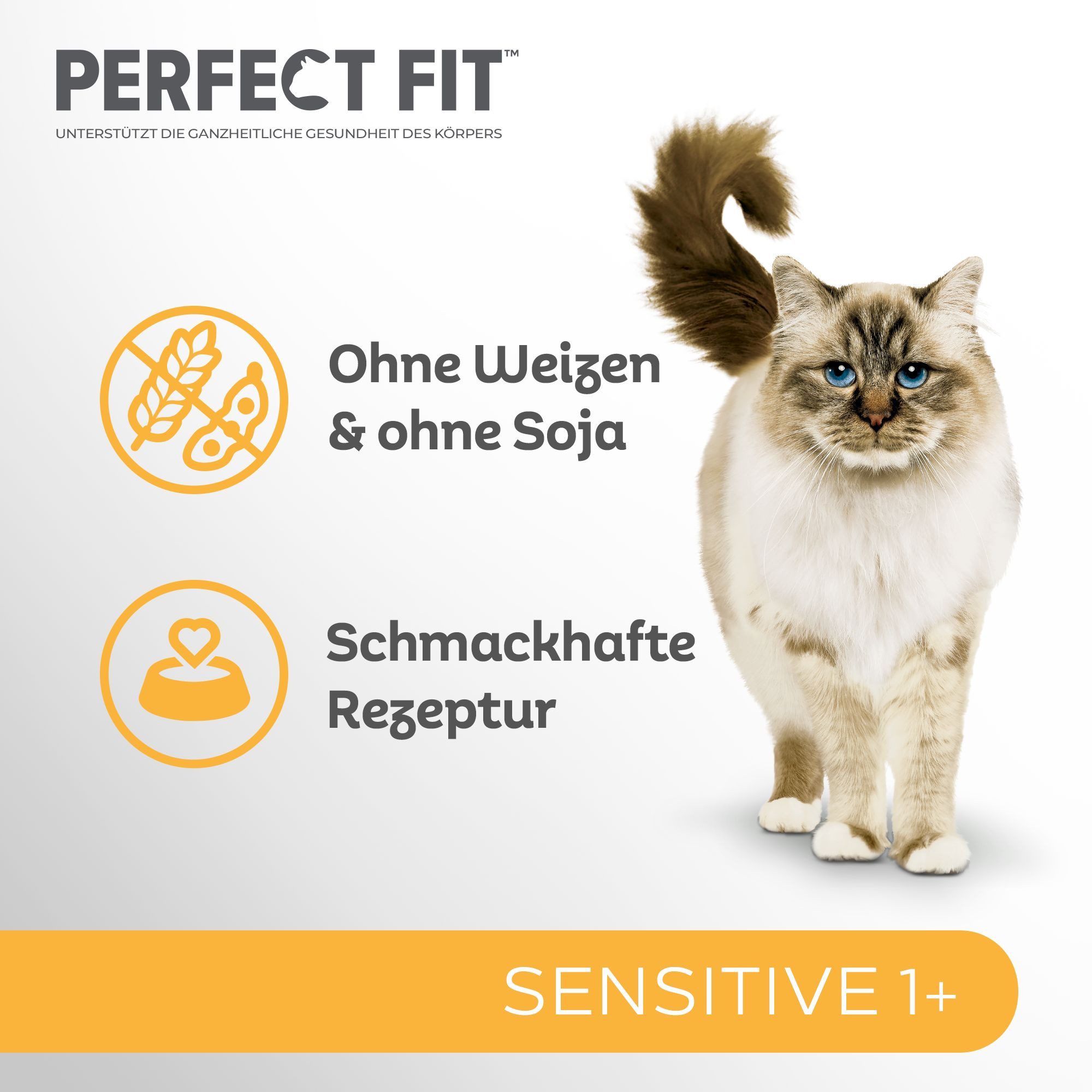 Perfect Fit PERFECT FIT™ Katze Beutel Sensitive 1+ mit Truthahn 6 x 750g, Trockenfutter für: Katze