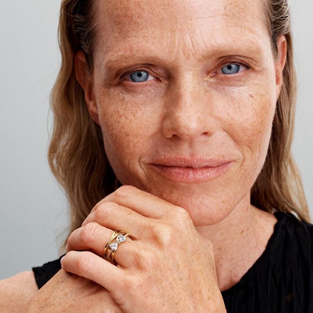 Pandora Fingerring Ring für Damen mit Schleife, vergoldet, Zirkonia von PAN günstig online kaufen