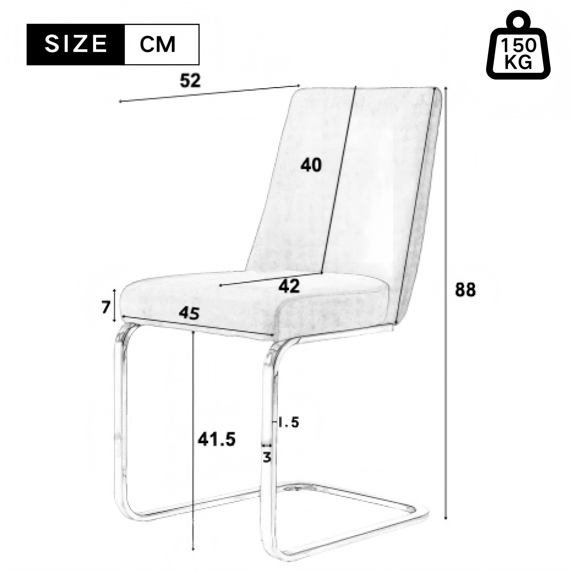 Flieks Freischwinger (Set, 2 St), 2er Set Esszimmerstühle Polsterstuhl Schwingstühle Samt, Metallbeine