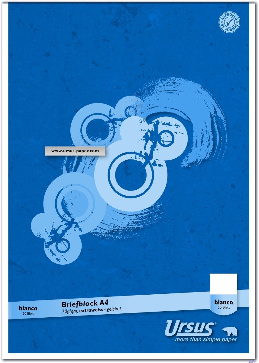 Ursus - Ludwig Bähr Notizblock Briefblock A4 70g 50 Blatt blanko