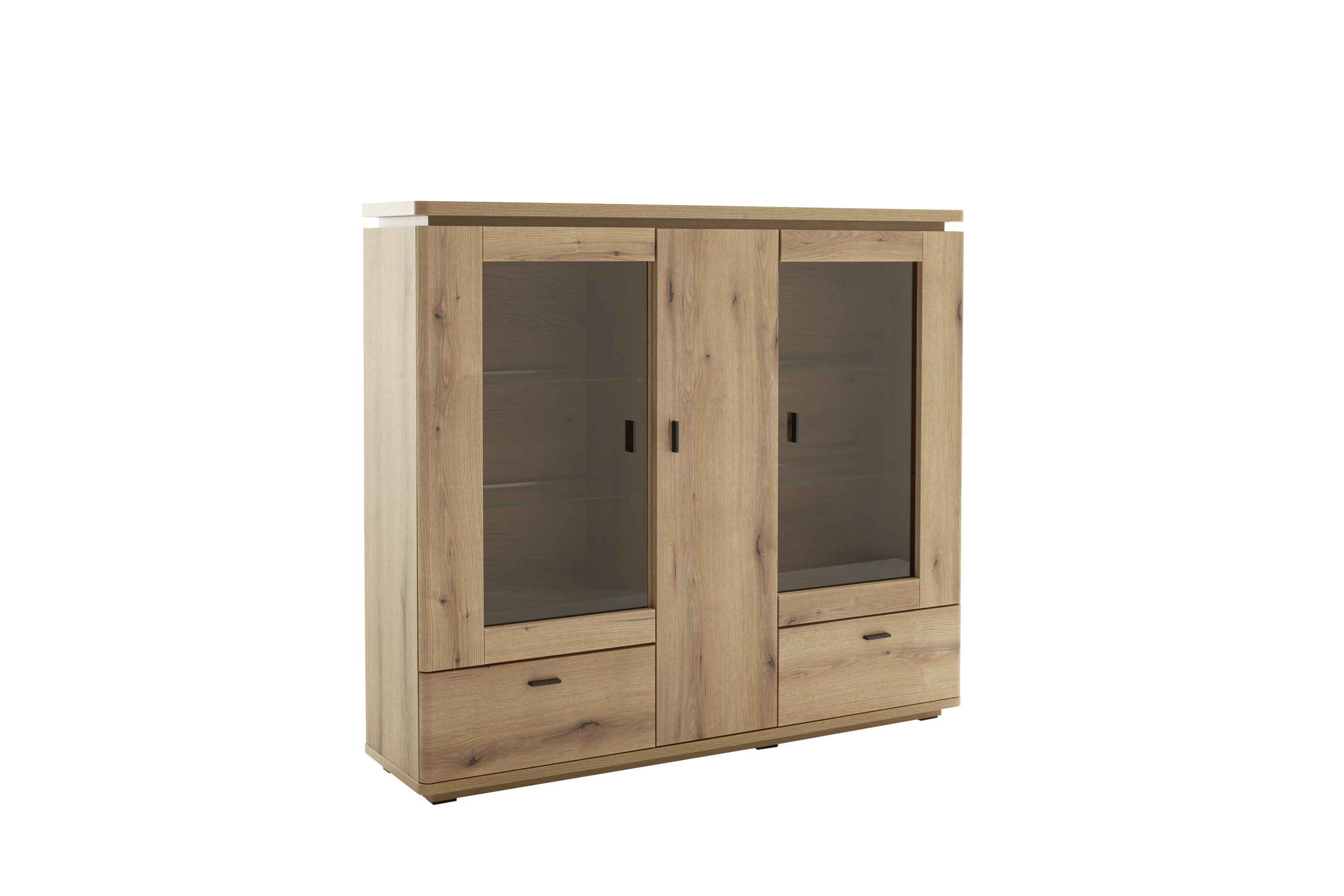 HARPER Highboard Highboard HARPER MERAN BHT 155x138x37 cm braun Hochkommode