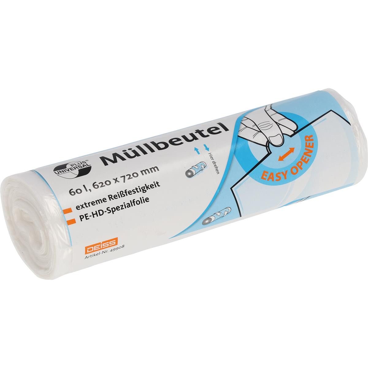 Soennecken Papierkorb Müllsack 60l 6mic transparent 50 St./Pack.