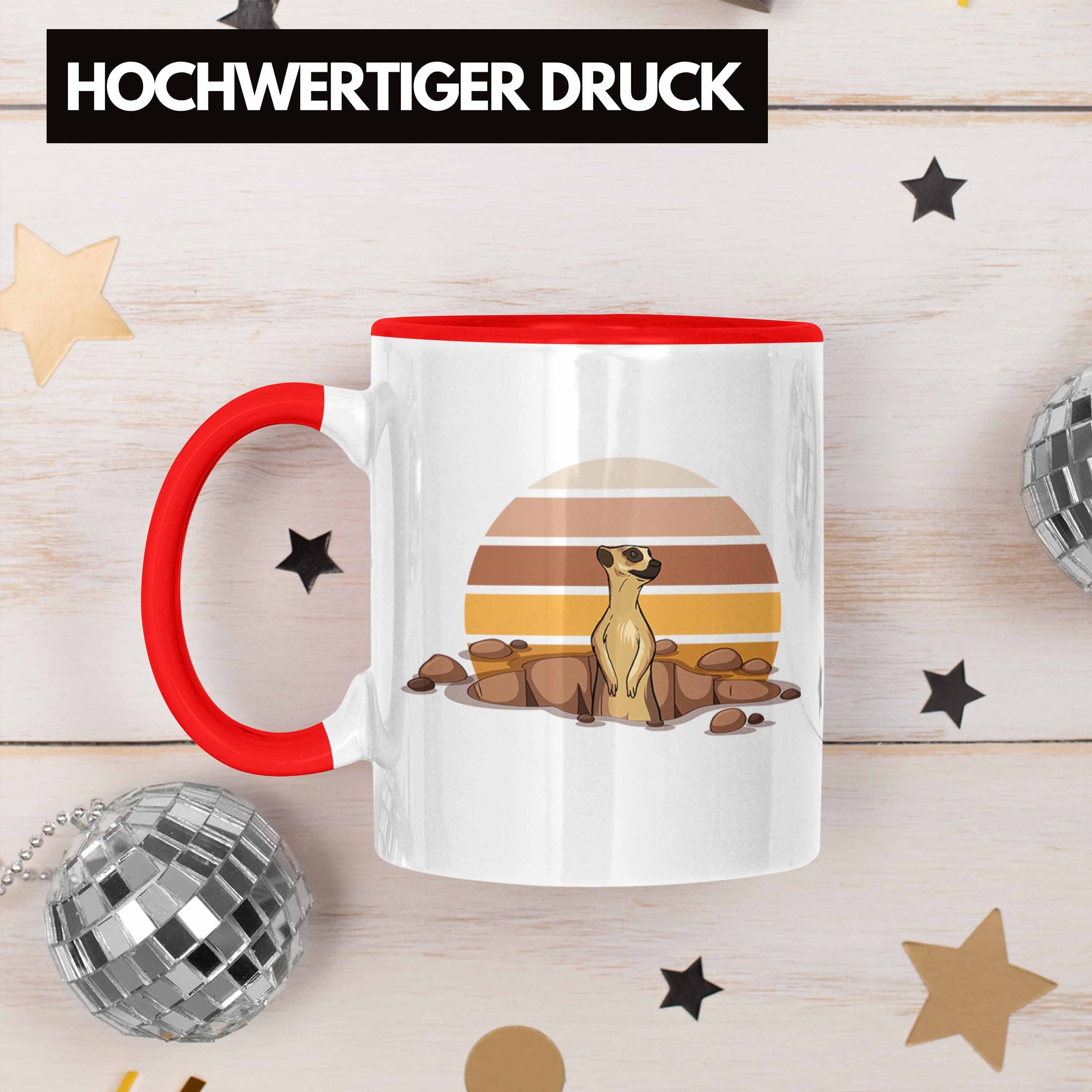 Rot Geschenk Tierliebhaber Tasse Grafik Trendation Tasse Tolles Erdmännchen - für