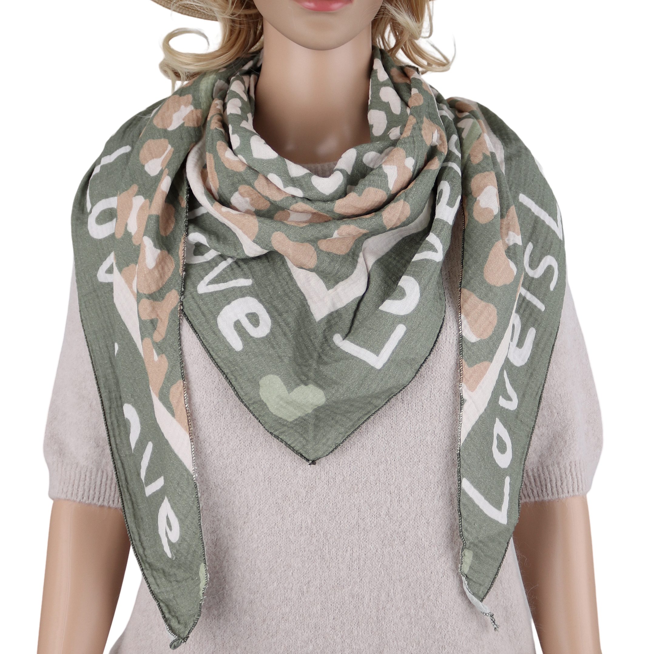 MIRROSI Dreieckstuch Aus Musellin Dreiecksschal ca.200x90 cm, Made in Italy günstig online kaufen